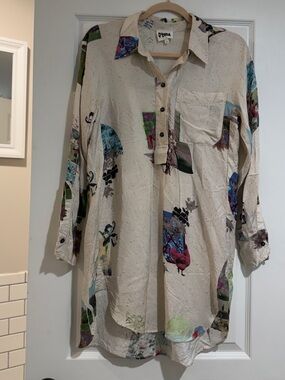 Bimba Y Lola Cream Printed Shirt /Dress
